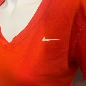Nike Women's Orange V-Neck Top